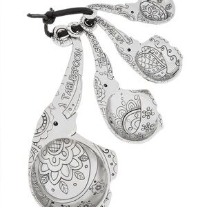 Ganz 4-Piece Zinc Alloy Measuring Spoon Set For Kitchen, Elephant Theme